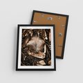 Plakat w ramie 40x50 - Samotny Liść - liść, brąz - rama czarna