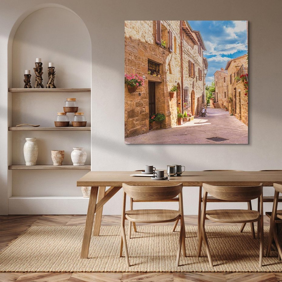 Obraz na płótnie 80x80 - Malownicze zakątki miasta - uliczka, miasto