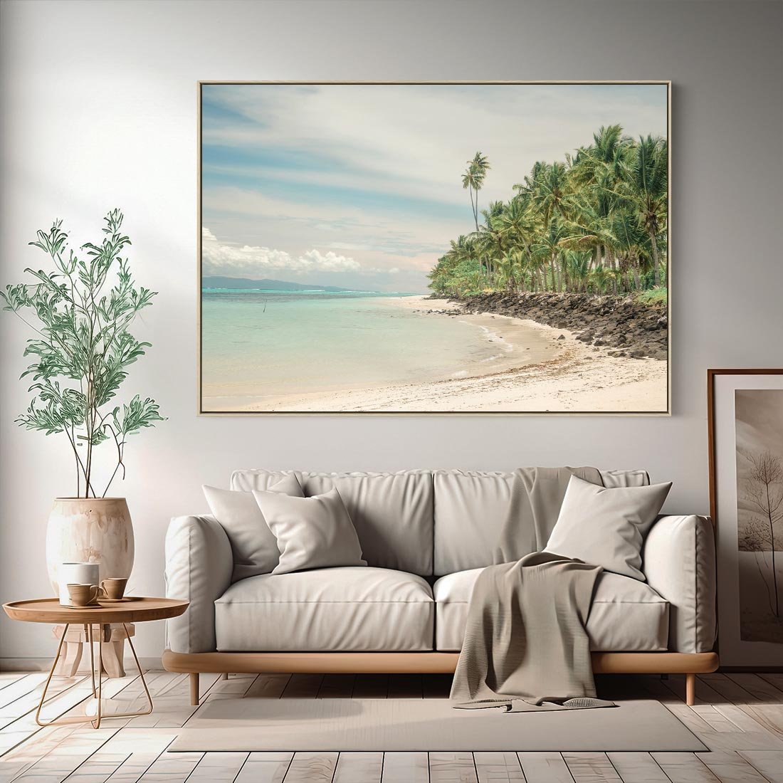 Obraz w ramie 70x50 - Uczta Egzotycznych Marzeń - fotografia, rajska plaża - rama drewno