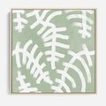 Obraz w ramie 80x80 - Oaza Zieleni - zielona abstrakcja, zgaszona zieleń - rama drewno