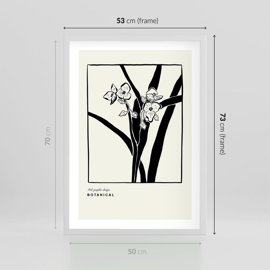 Plakat w ramie 50x70 - Symfonia kwiatowej ekspresji - kwiat, grafika - rama biała