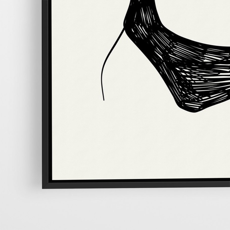 Obraz w ramie 50x70 - Echa Piękna - piękno kobiecego ciała, kobieta - rama czarna