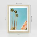 Plakat w ramie 40x50 - Letnie Marzenia - palmy, na tle nieba - rama drewno