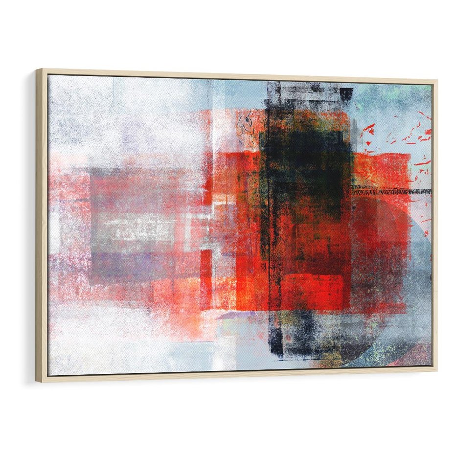 Obraz w ramie 120x80 - Burza Emocji - wyrazista abstrakcyjna sztuka, dramatyzm - rama drewno