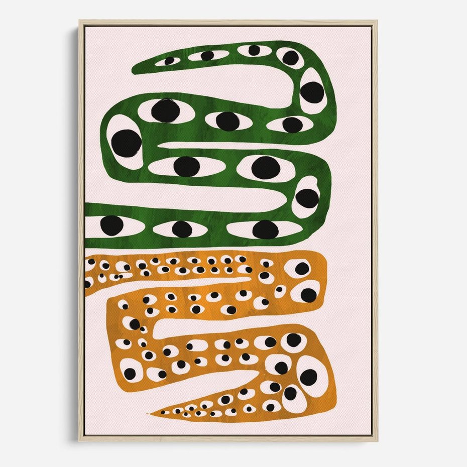 Obraz w ramie 80x120 - Mroczne Wypaczenia - abstrakcyjny obraz, dziwne kształty - rama drewno