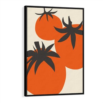 Obraz w ramie 50x70 - Jadalne Kształty - nowoczesny plakat do kuchni, pomidory - rama czarna
