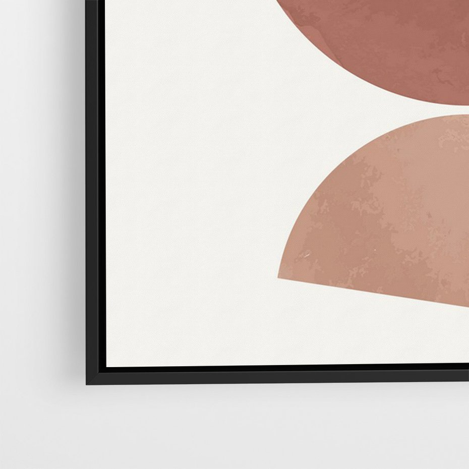 Obraz w ramie 70x100 - Abstrakcyjne Widzenia - abstrakcyjne geometryczne kształty, odcienie brązu i beżu - rama czarna