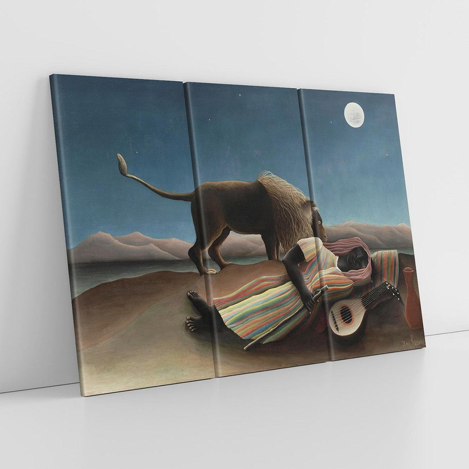 Obraz na płótnie 120x80 - "Sleeping Gypsy" (1897) Henriego Rousseau - Reprodukcja - reprodukcja, obraz na płótnie