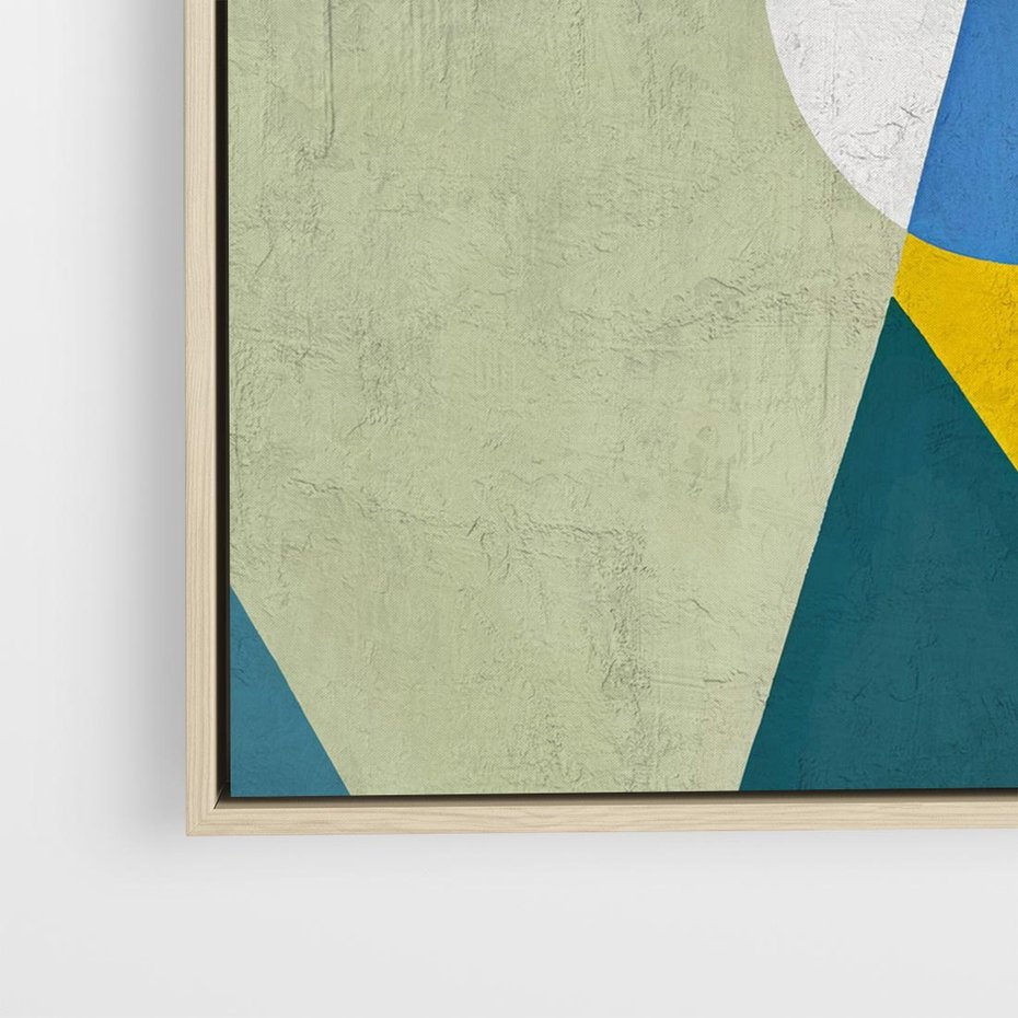 Obraz w ramie 50x50 - Taniec Subtelnych Odbić - abstrakcyjne geometryczne kształty, olejny obraz - rama drewno