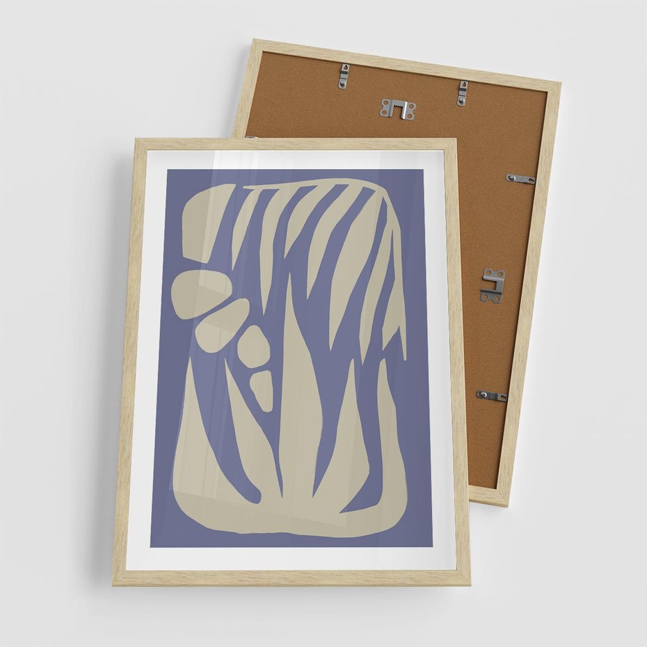 Plakat w ramie 50x70 - Kształty Niewidzialnych Granic - abstrakcyjna sztuka, skandynawski styl - rama drewno