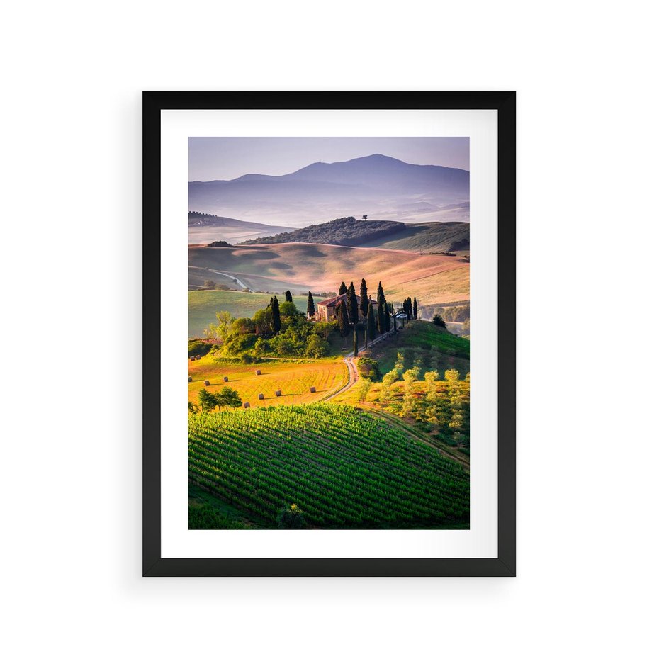 Plakat w ramie 30x40 - Pejzaż w perspektywie - pejzaż, perspektywa - rama czarna