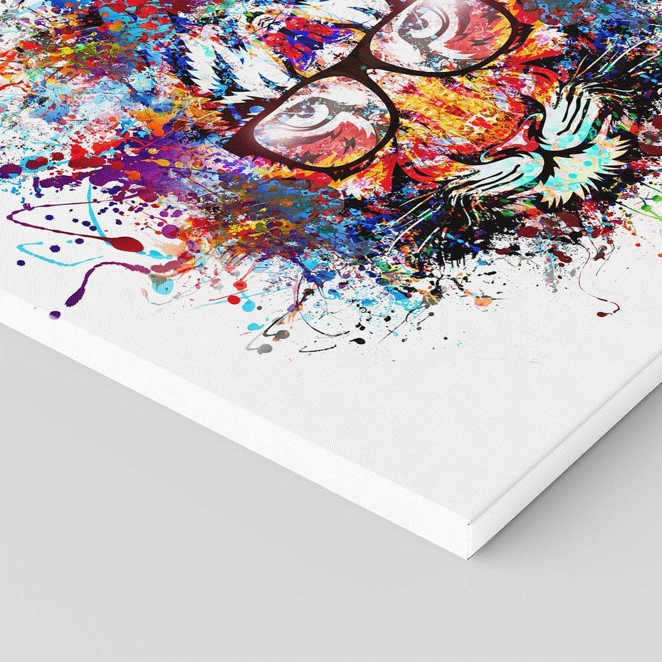 Obraz na płótnie 40x40 - Tygrys w graficznej oprawie - tygrys, grafika