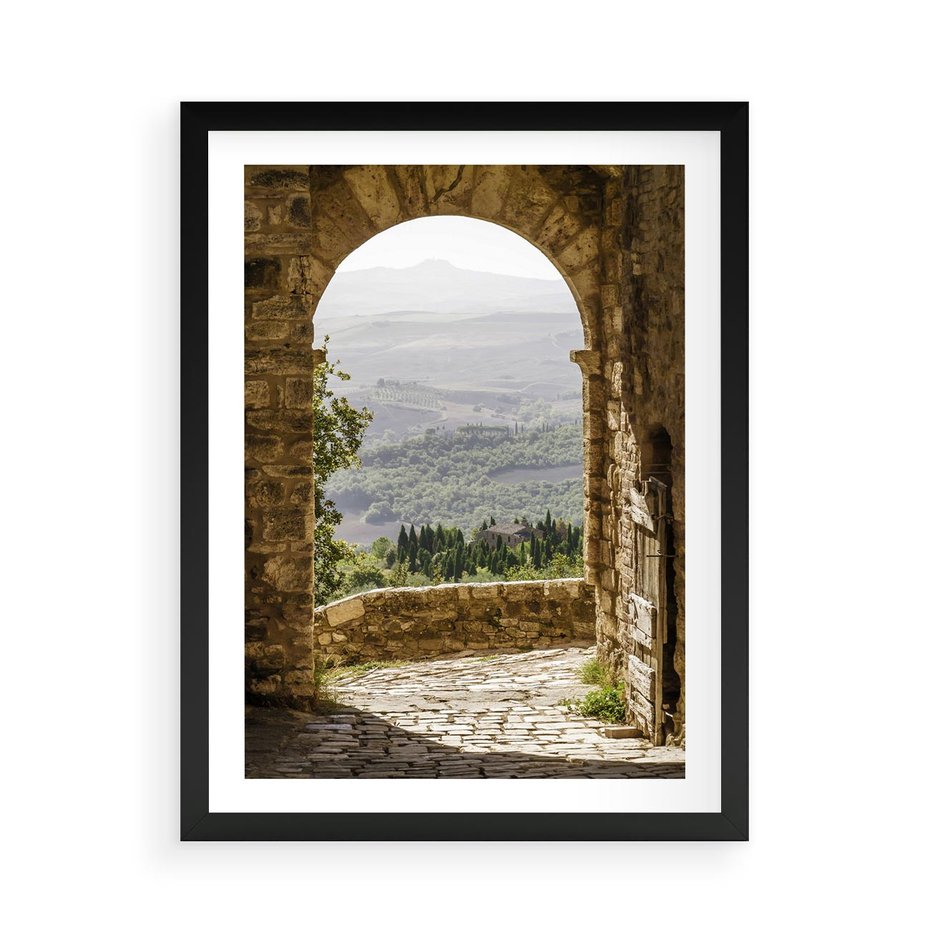 Plakat w ramie 50x70 - Słoneczne Piękno Włoch i Prowansji - Włochy, Prowansja - rama czarna