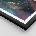 Plakat w ramie 50x70 - Luksusowy Kontrast - marmur, granat i fiolet - rama czarna