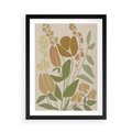 Plakat w ramie 50x70 - Beżowo i Roślinnie - nowoczesny plakat, roślinność - rama czarna