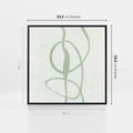 Obraz w ramie 50x50 - Zieleń Wewnętrznej Harmonii - zielona abstrakcja, zgaszona zieleń - rama czarna