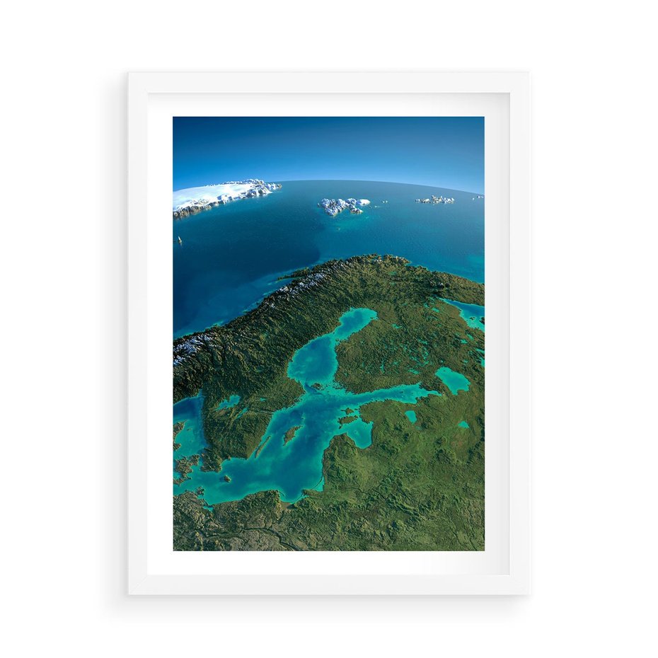 Plakat w ramie 50x70 - Beztroski widok na ocean - widok, ocean - rama biała