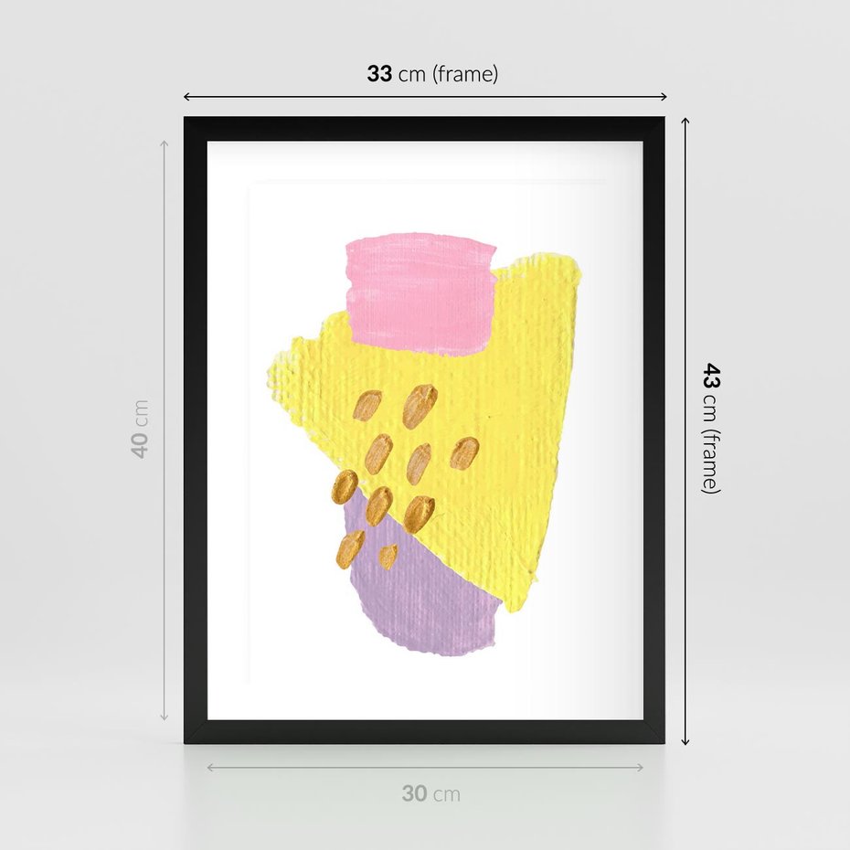 Plakat w ramie 30x40 - Refleksje Akwarelowych Widoków - akwarela, minimalizm - rama czarna