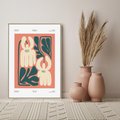 Obraz w ramie 50x70 - Migotliwe Echa - kwiaty, nowoczesna abstrakcja - rama drewno