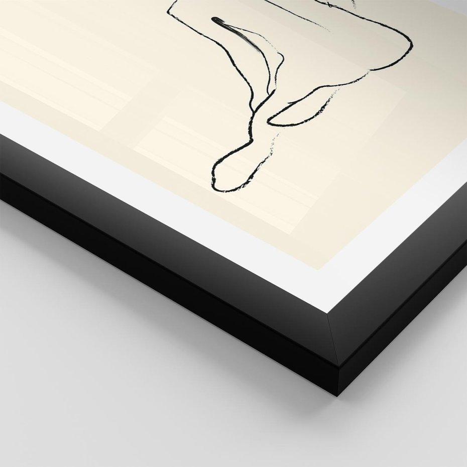 Plakat w ramie 40x50 - Akt w Minimalizmie - kobieta akt, minimalizm - rama czarna