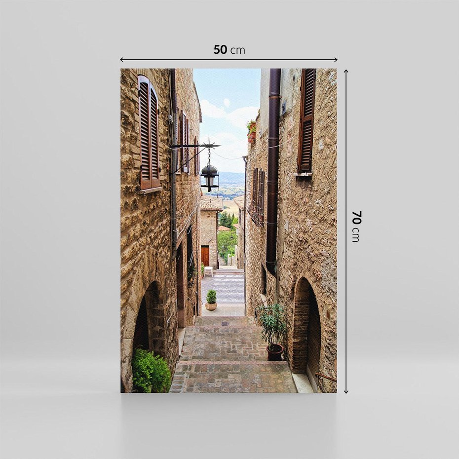 Obraz na płótnie 50x70 - Perspektywa malowniczej uliczki - uliczka, perspektywa