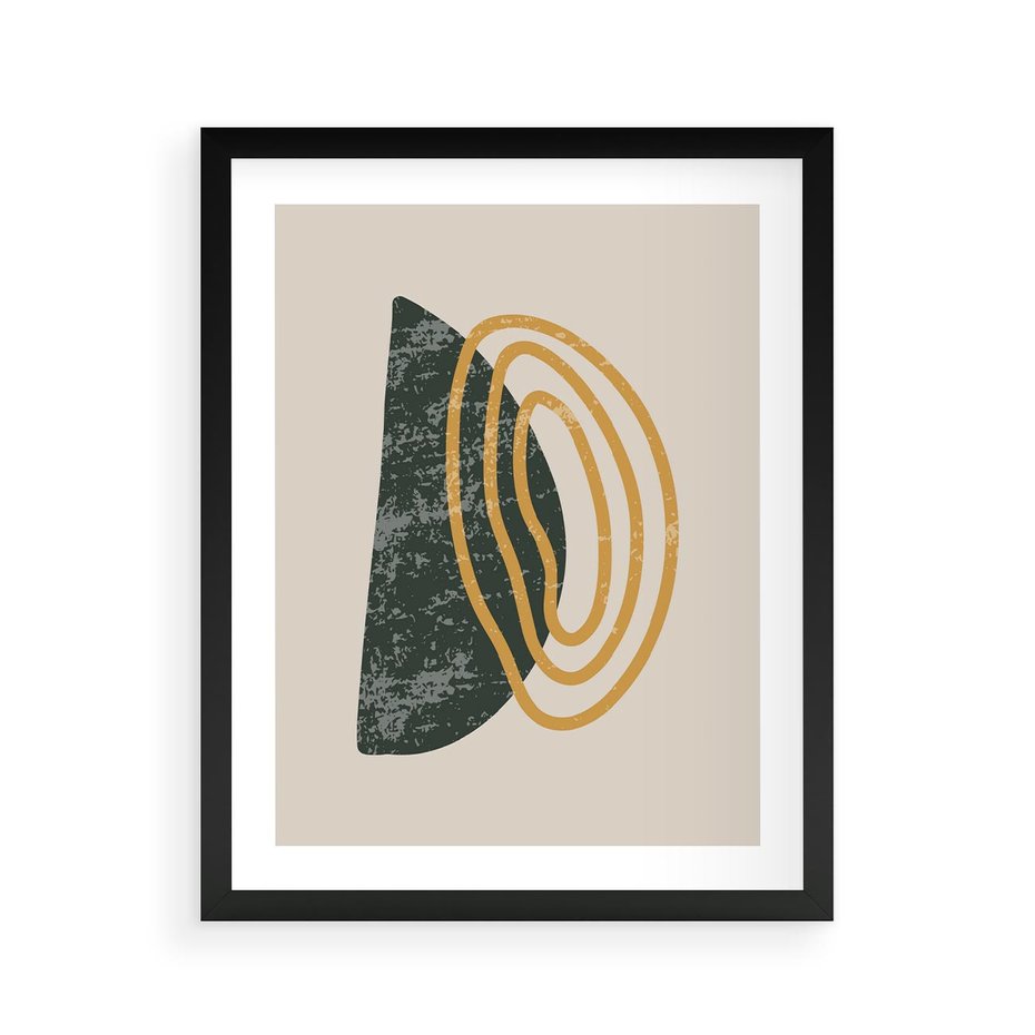 Plakat w ramie 40x50 - Nowoczesne Dialogi Materii - nowoczesny plakat, abstrakcyjne kształty - rama czarna