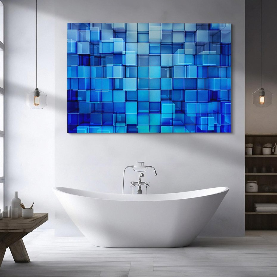 Obraz na płótnie 100x70 - Abstrakcyjne 3D: Kolorowe bloki - abstrakcja, 3d