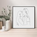 Obraz w ramie 50x50 - Wewnętrzne Emocje - para zakochanych, kobieta i mężczyzna - rama czarna