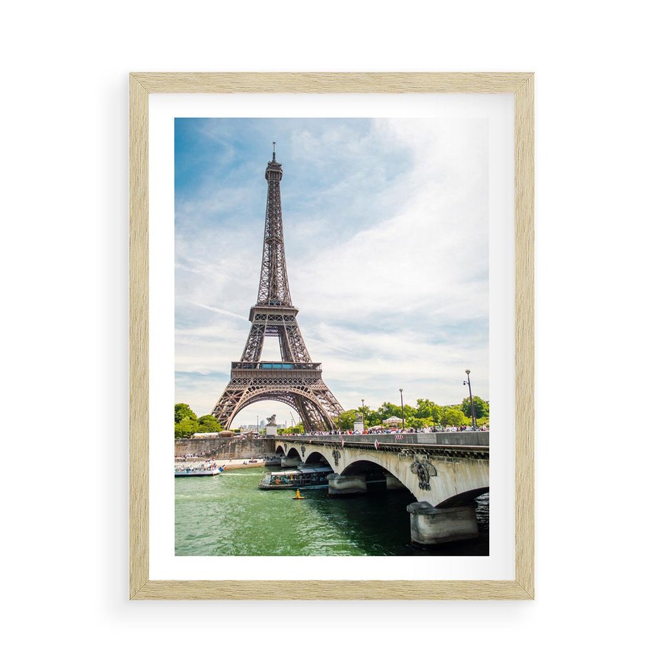 Plakat w ramie 50x70 - Ikona Romantyzmu - Eiffla, Francja - rama drewno