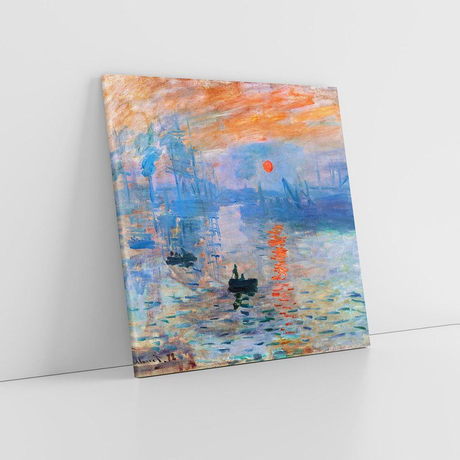 Obraz na płótnie 50x50 - Impresja Wschód Słońca 1872, Claude Monet - Reprodukcja - reprodukcja, obraz na płótnie