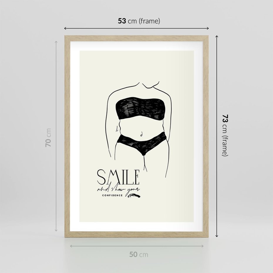 Plakat w ramie 50x70 - Opowieść Splątanych Energii - siła kobiecości, rysunek - rama drewno