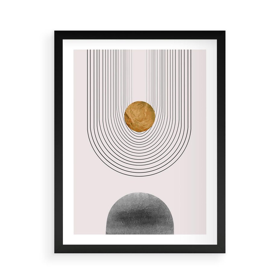 Plakat w ramie 50x70 - Geometryczny Blask - nowoczesna grafika, geometria - rama czarna