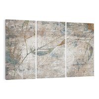 Obraz na płótnie 120x80 - Betonowe Wspomnienia Liści - odciski w betonie, odbitki