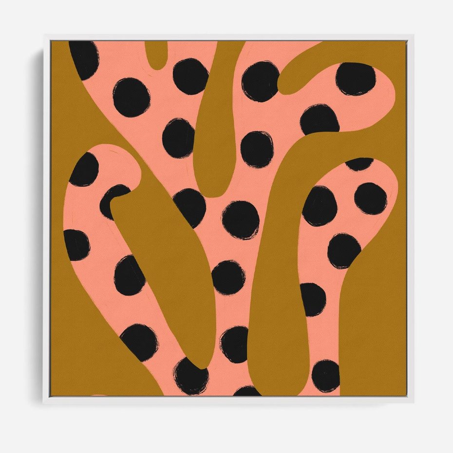 Obraz w ramie 50x50 - Rozkwitająca Wolność Boho - abstrakcyjne boho kształty, dziwne - rama biała