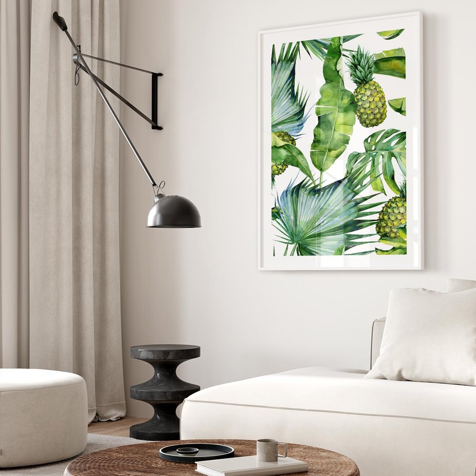 Plakat bez ramy 21x30 - Oaza Natury - liście, tropikalne