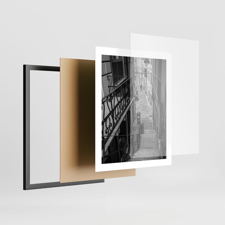 Plakat w ramie 40x50 - Magiczne spacery - uliczka, perspektywa - rama czarna