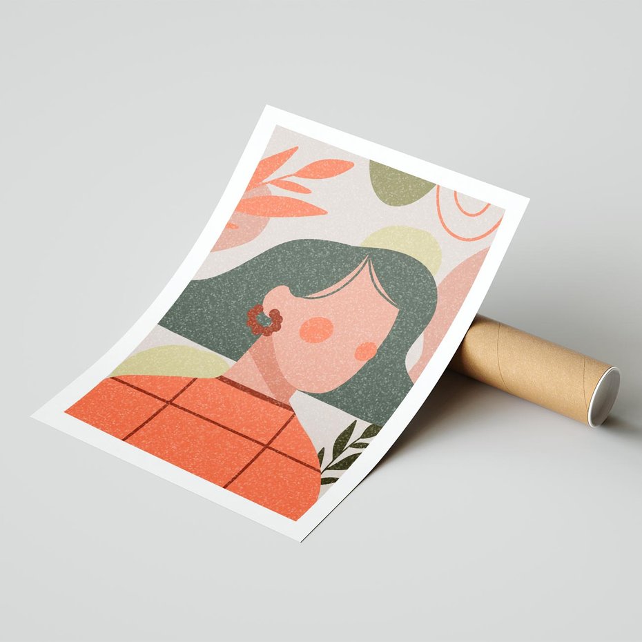 Plakat bez ramy 50x70 - Kobiecy Portret Duszy - nowoczesny plakat, styl retro