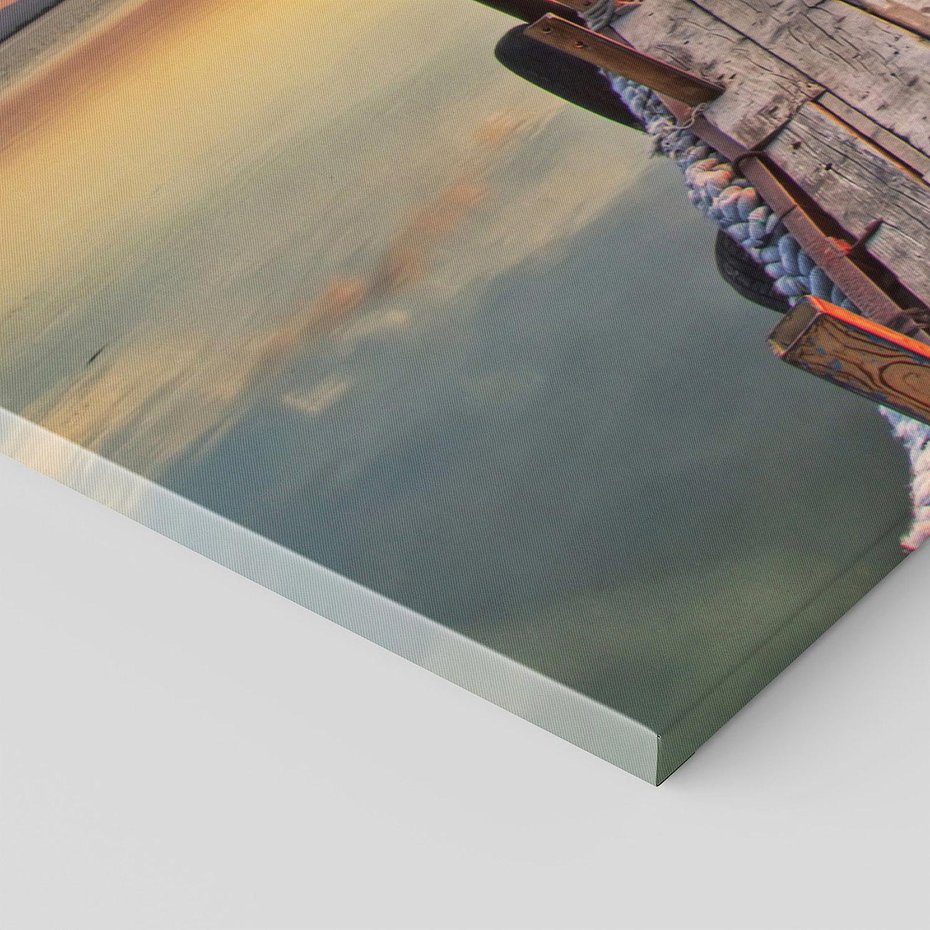 Obraz na płótnie 140x70 - Spokojny pomost nad jeziorem - pomost, jezioro