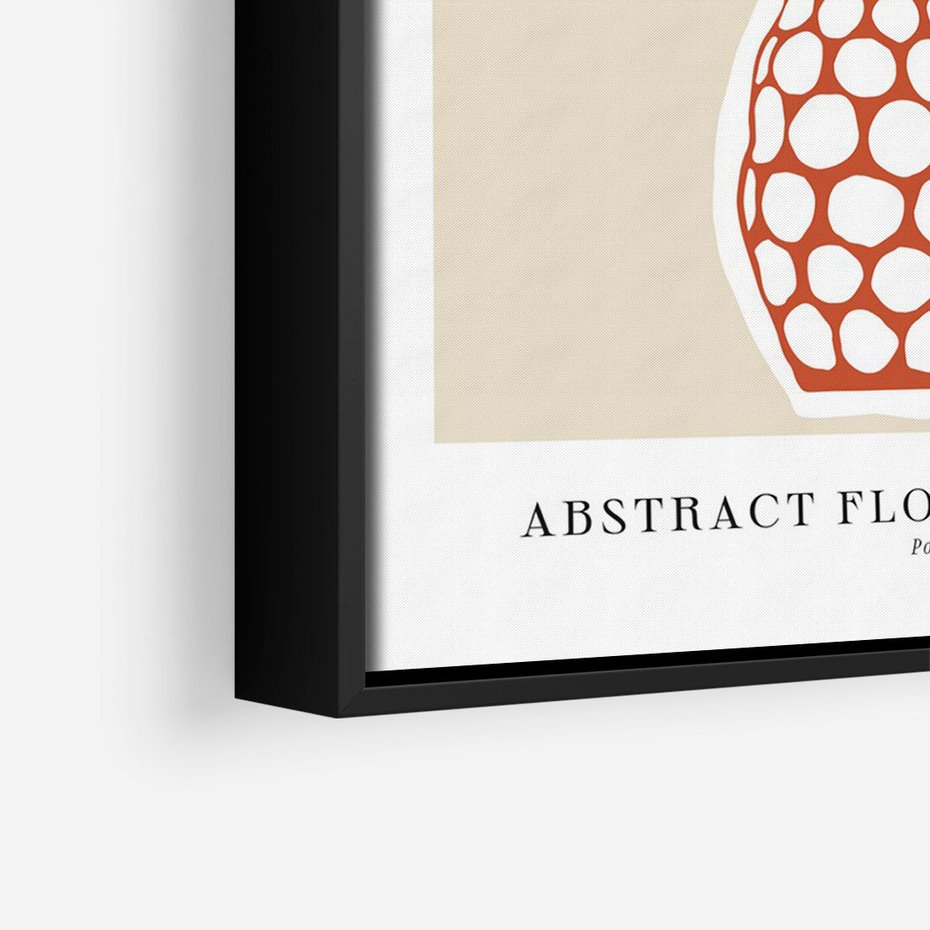 Obraz w ramie 70x100 - Kwiatowa Kreatywność - tropikalny liść w wazonie, typografia - rama czarna