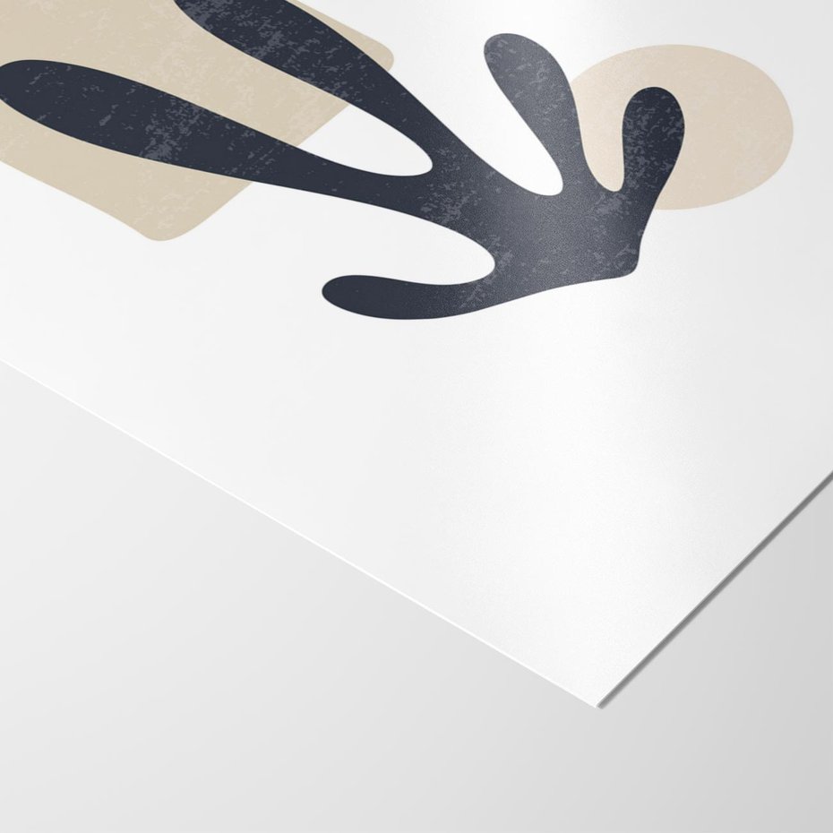 Plakat bez ramy 30x40 - Granatowa Odsłona - minimalistyczna nowczesna grafika, styl matisse