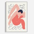 Obraz w ramie 50x70 - Dźwięk ciszy na płótnie - para zakochanych, graficzny obraz - rama biała