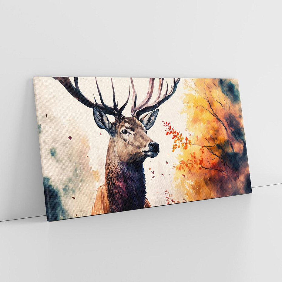 Obraz na płótnie 100x50 - Jesienny Monarcha Lasu - grafika komputerowa, na podstawie obrazu