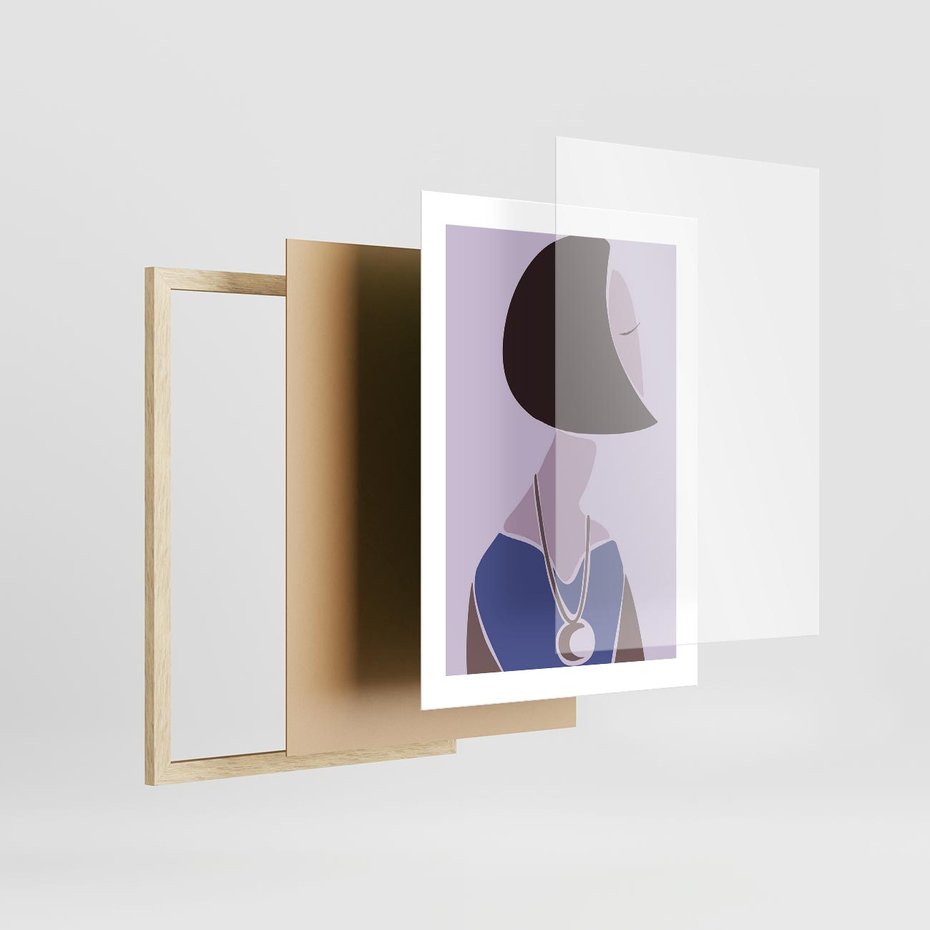 Plakat w ramie 30x40 - Kobieca Esencja - nowoczesny plakat, modern art - rama drewno