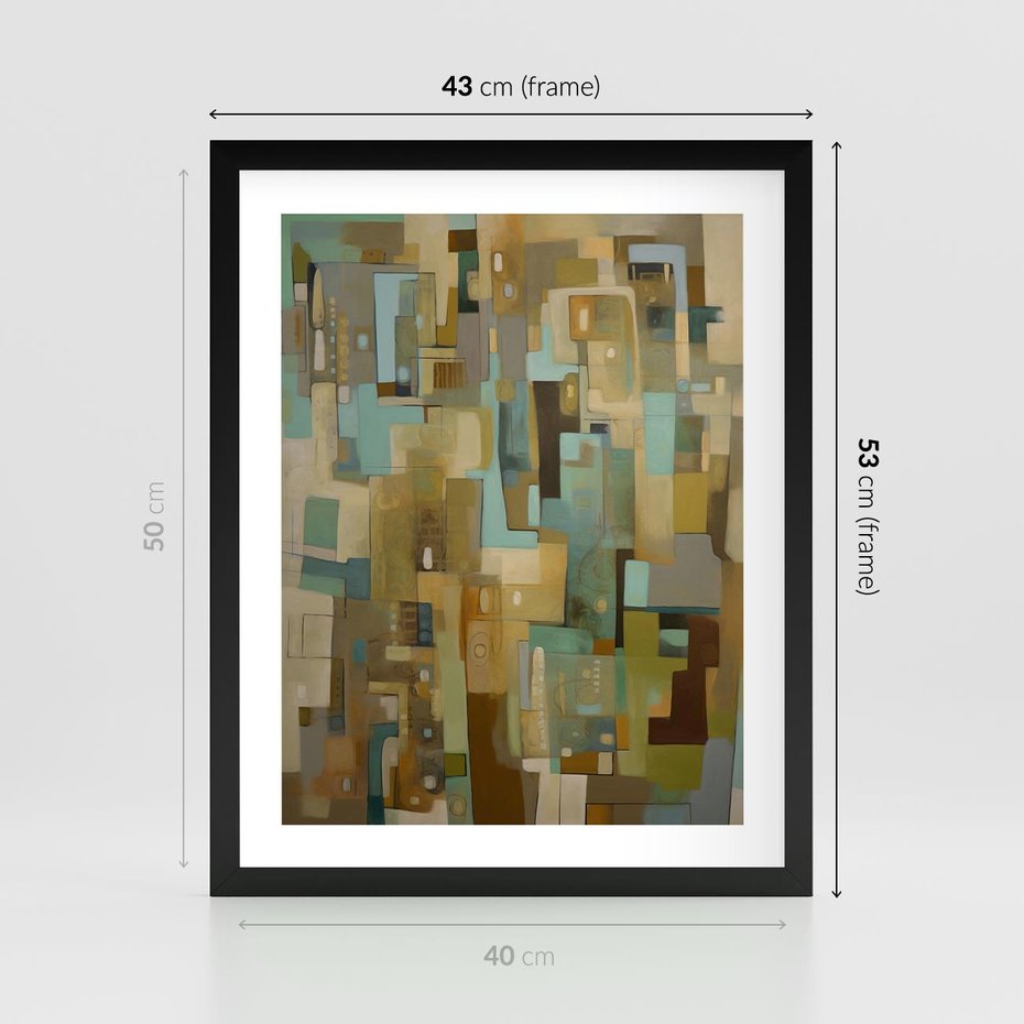 Plakat w ramie 40x50 - Kolorowe Wyobrażenia - abstrakcyjny obraz, mnogość kolorów - rama czarna