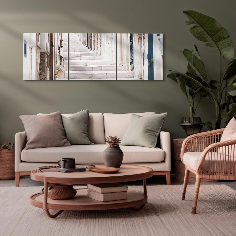 Obraz na płótnie 120x40 - Urokliwa uliczka w perspektywie - uliczka, perspektywa