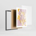Plakat w ramie 30x40 - Migocące Wibracje - abstrakcyjne kwiaty, pastelowe kolory - rama czarna