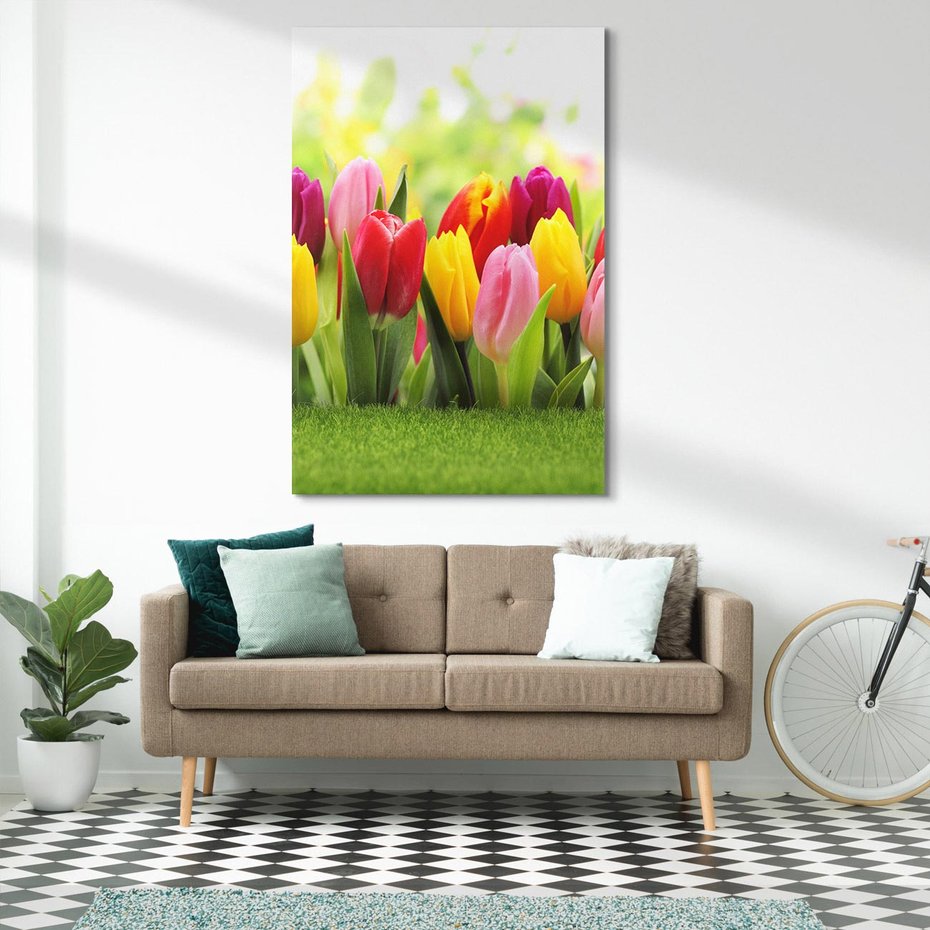 Obraz na płótnie 80x120 - delikatność kwiatowego świata - tulipany, kwiaty