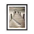 Plakat w ramie 40x50 - Idylliczny pomost nad jeziorem - pomost, jezioro - rama czarna