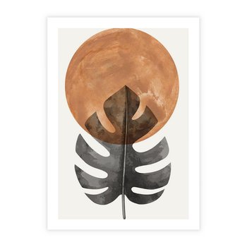 Plakat bez ramy 30x40 - Natura a Sztuka - liść monstery, czarna grafika