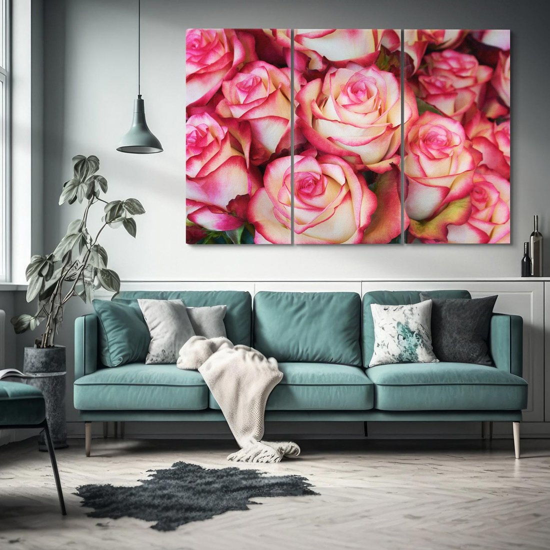 Obraz na płótnie 120x80 - Różany urok - kwiaty, róże